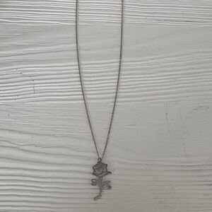 .925 Silver Rose Pendant Necklace